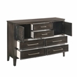 Pemberly Row Contemporary Solid Wood Dresser with Doors in Nutmeg Gray