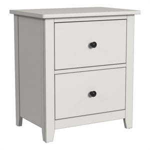 Pemberly Row Farmhouse Solid Hardwood Nightstand in Cream Finish