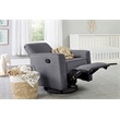 Pemberly Row Fabric Glider Manual Recliner Nursery Rocking Swivel Chair in Stone