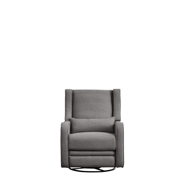 Pemberly Row Glider Manual Recliner Nursery Rocking Swivel Chair in Harbor Gray
