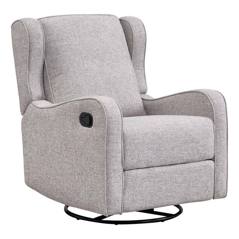 Pemberly Row Glider Manual Recliner Nursery Rocking Swivel Chair in Fawn Gray
