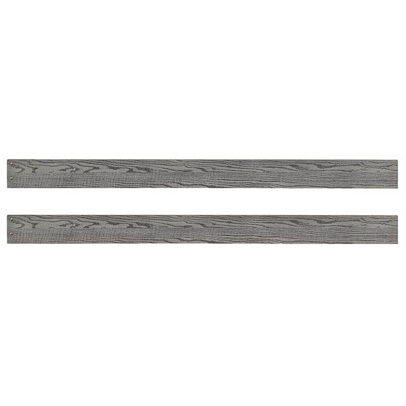 Pemberly Row Traditional Solid Hardwood Bed Rails in Brushed Pewter