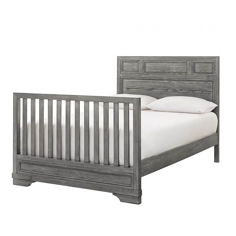 Pemberly Row Traditional Solid Hardwood Bed Rails in Brushed Pewter
