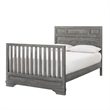 Pemberly Row Traditional Solid Hardwood Bed Rails in Brushed Pewter