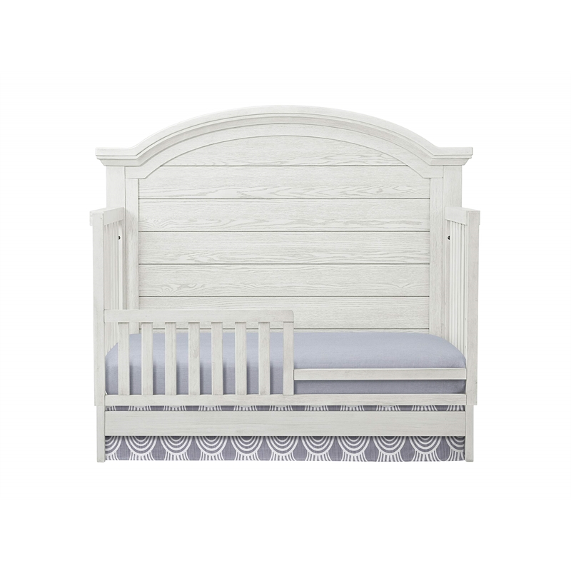 Pemberly Row Modern Wood Arch Top Convertible Crib in White Dove