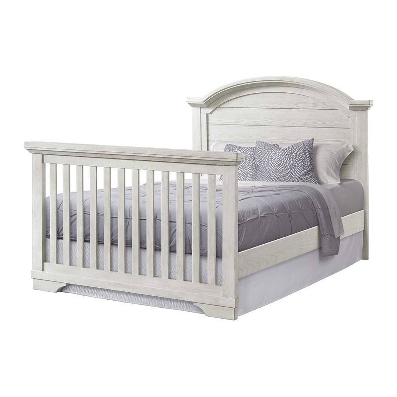 Pemberly Row Modern Wood Arch Top Convertible Crib in White Dove