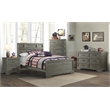 Pemberly Row Traditional Wood Complete Full Bed in Brushed Pewter