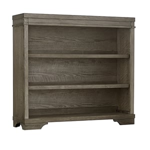 Pemberly Row Traditional Solid Hardwood Bookcase in Brushed Pewter