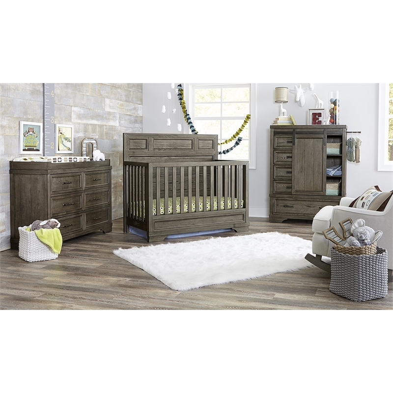 Pemberly Row Traditional Solid Hardwood Bookcase in Brushed Pewter