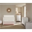 Pemberly Row Farmhouse Wood Toddler Guard Rail in Sea Shell White