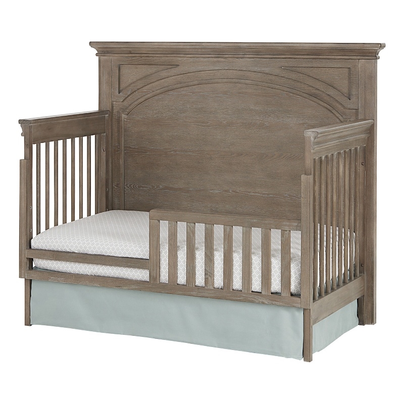 Pemberly Row Traditional Wood Toddler Guard in Sandwash Gray