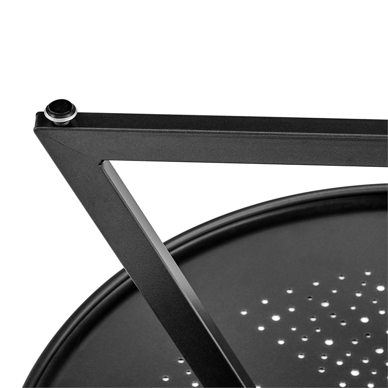 Pemberly Row Round Stainless Steel Coffee Table in Black/Gunmetal