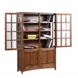 Pemberly Row Modern Solid Wood Display China Cabinet in Walnut