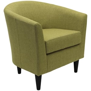 Pemberly Row Modern 17.5&quot Traditional Fabric Club Chair in Green