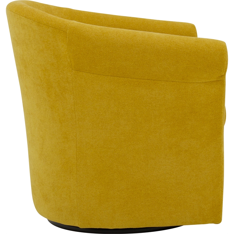 Pemberly Row Traditional Polyester Fabric Club Chair in Yellow