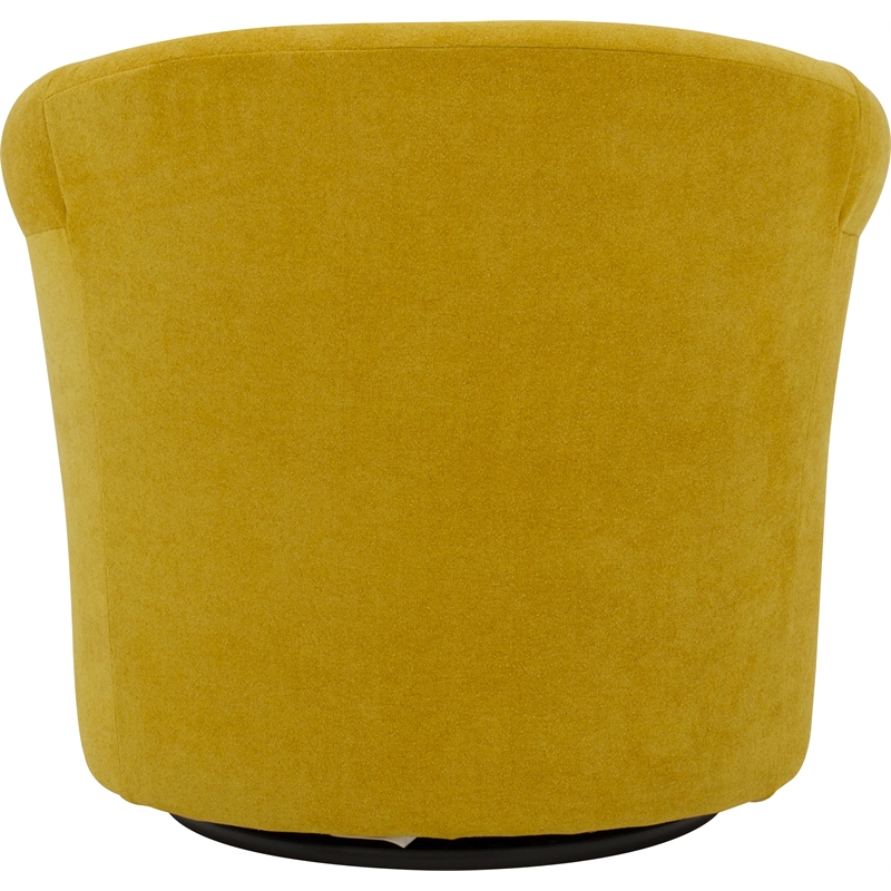 Pemberly Row Traditional Polyester Fabric Club Chair in Yellow