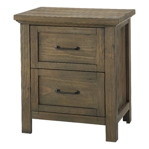 Pemberly Row Traditional 2-Drawer Nightstand in Harvest Brown Finish