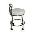 Pemberly Row Modern X-Back Vanity Bench with Casters in Gold