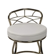 Pemberly Row Modern X-Back Vanity Bench with Casters in Gold