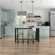 Pemberly Row Modern X-Back Vanity Bench with Casters in Gold