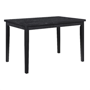 Pemberly Row Modern / Contemporary Wood Dining Room Table in Black