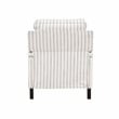 Pemberly Row Fabric Upholstery Reclining Chair in Beige & Gray Striped