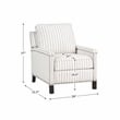 Pemberly Row Fabric Upholstery Reclining Chair in Beige & Gray Striped