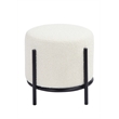 Pemberly Row Modern / Contemporary Round Stool Boucle Fabric White