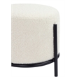 Pemberly Row Modern / Contemporary Round Stool Boucle Fabric White