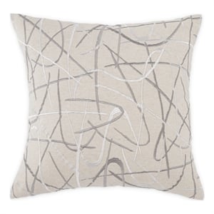 Pemberly Row 20x20&quot Square Fabric Accent Pillow - Natural Set of 2