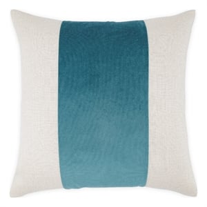 Pemberly Row 21&quot Square Accent Pillow - Peacock/Cloud White in Set of 2
