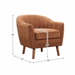 Pemberly Row Contemporary Fabric Upholstered Accent Chair in Rust