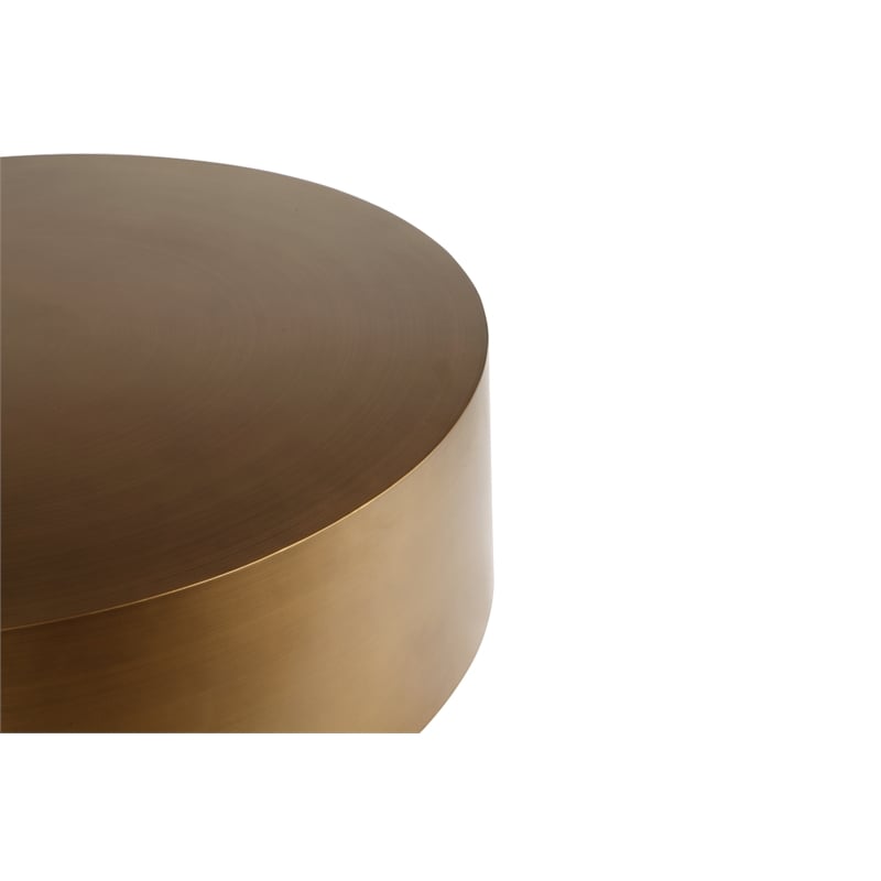Pemberly Row Modern / Contemporary Stainless Steel Coffee Table in Brass