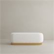 Pemberly Row Modern Bench in Champagne Gold and Ivory Boucle