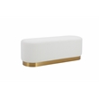 Pemberly Row Modern Bench in Champagne Gold and Ivory Boucle