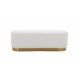 Pemberly Row Modern Bench in Champagne Gold and Ivory Boucle