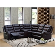 Pemberly Row 5-piece Faux Leather Reclining Sectional with console in Brown
