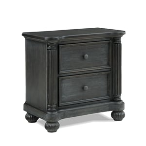 Pemberly Row Traditional Wood Nightstand in Weathered Brown Finish