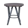 Pemberly Row 3 Pc Round Metal and Wood Occasional Table Set in Charcoal