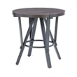 Pemberly Row 3 Pc Round Metal and Wood Occasional Table Set in Charcoal