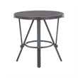 Pemberly Row 3 Pc Round Metal and Wood Occasional Table Set in Charcoal