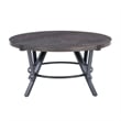 Pemberly Row 3 Pc Round Metal and Wood Occasional Table Set in Charcoal