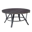 Pemberly Row 3 Pc Round Metal and Wood Occasional Table Set in Charcoal