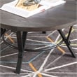 Pemberly Row 3 Pc Round Metal and Wood Occasional Table Set in Charcoal