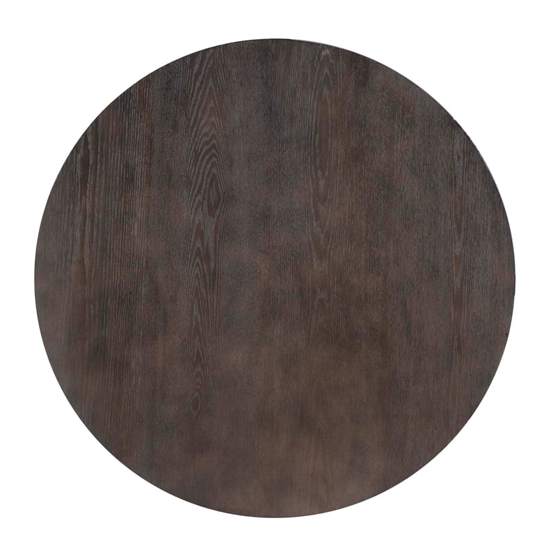 Pemberly Row 3 Pc Round Metal and Wood Occasional Table Set in Charcoal