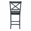 Pemberly Row Wood X Back 2 Tone Counter Stool Set of 2 in Slate Blue