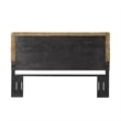 Pemberly Row Contemporary Wood/Rattan King Headboard in Sea Grass