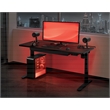 Pemberly Row Electric Battlestation Gaming Desk Metal - Gray Carbon Fiber Finish