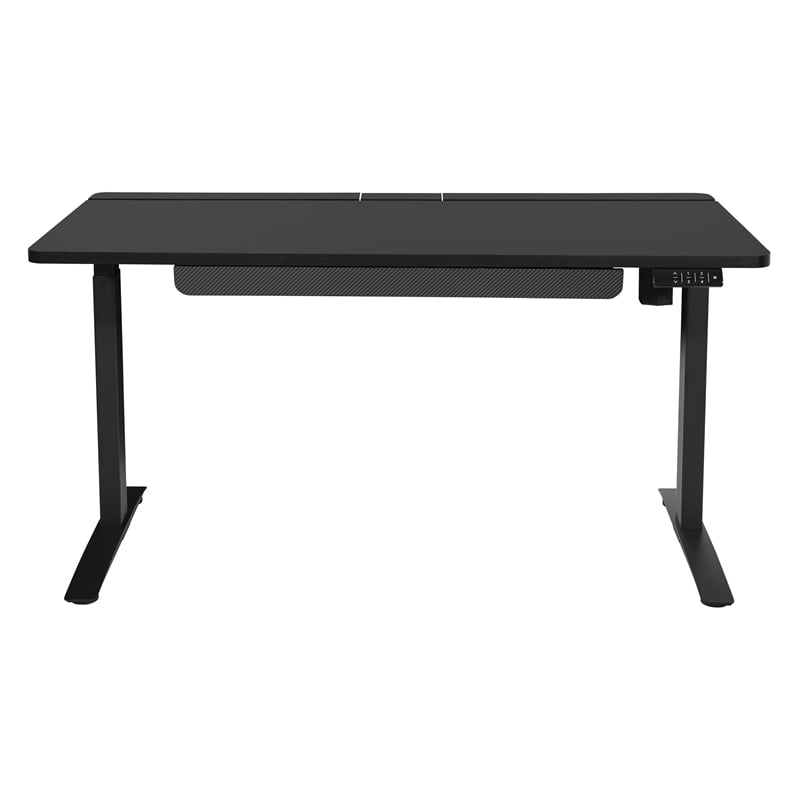 Pemberly Row Electric Battlestation Gaming Desk Metal - Gray Carbon Fiber Finish
