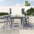 Pemberly Row Poolside Felix Stacking Dining Chairs in Charcoal (4-Pack)